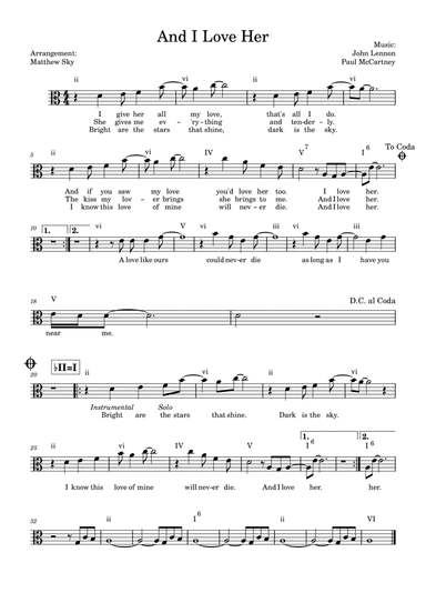 And I Love Her (arr. Matthew Sky)