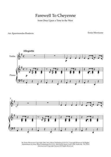Farewell To Cheyenne (arr. Epaminondas Florêncio)