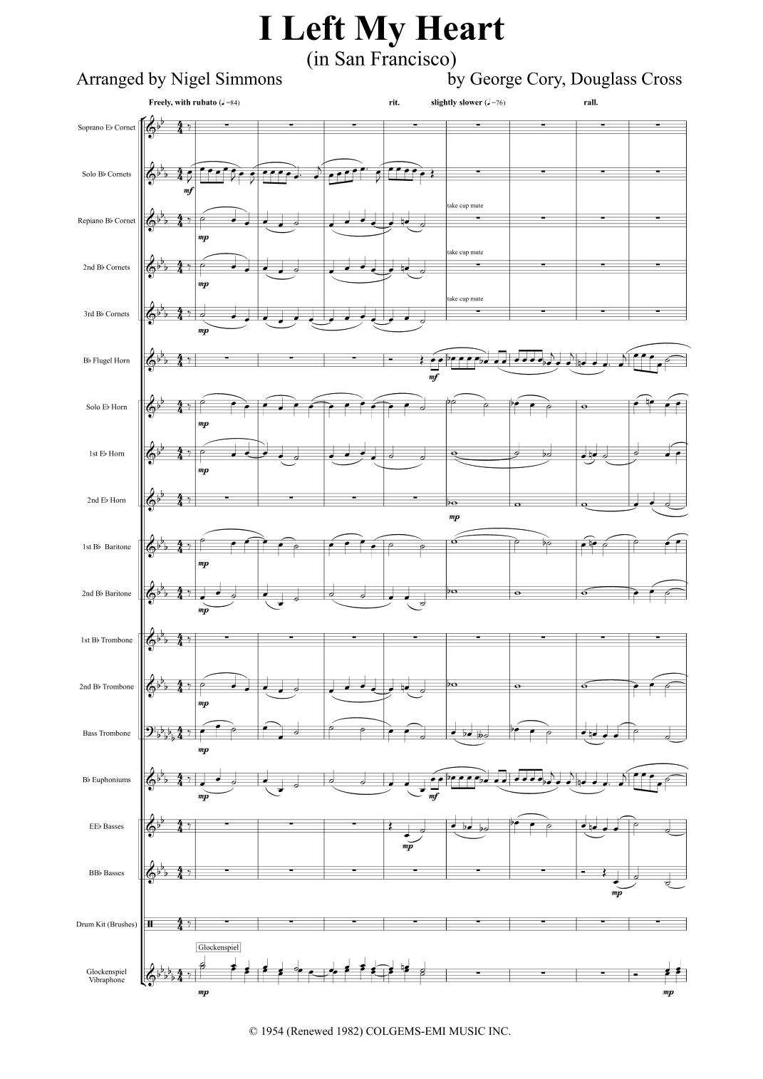I Left My Heart In San Francisco (arr. Nigel Simmons)