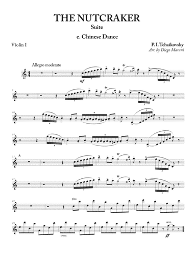 "Chinese Dance" from Nutcracker Suite for String Quartet (arr. Diego Marani)