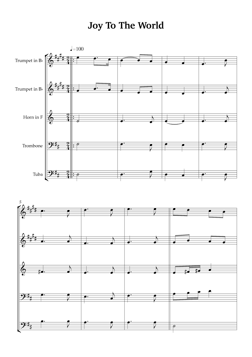Joy To The World (arr. Karen Gueiros)