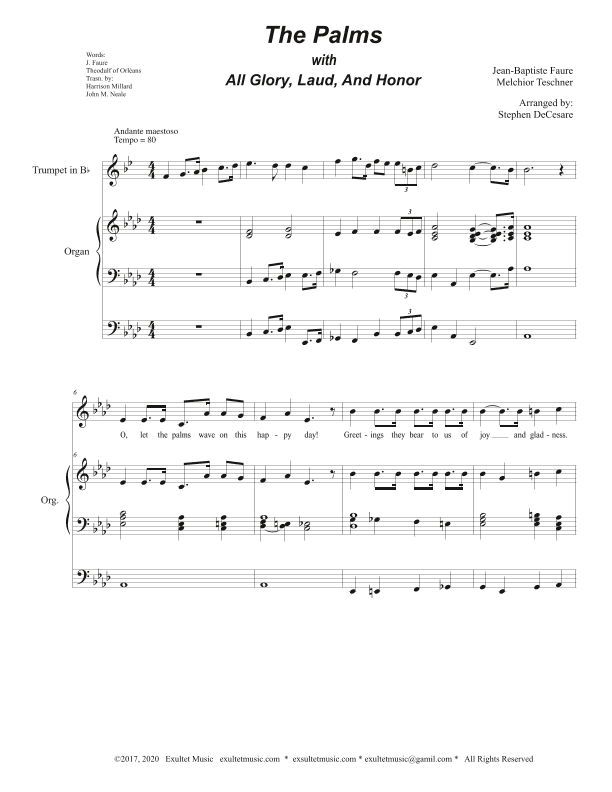 The Palms (with "All Glory, Laud, and Honor") (Unison choir) (arr. Stephen DeCesare)