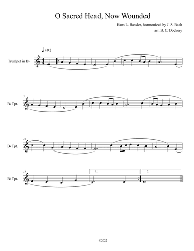 O Sacred Head, Now Wounded (Trumpet Solo) (arr. B. C. Dockery)