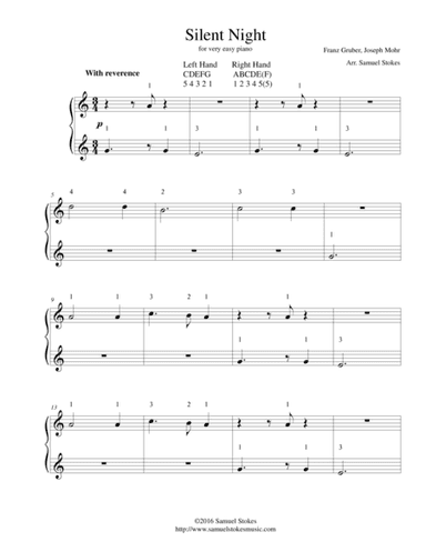 Silent Night - for very easy piano (arr. Samuel Stokes)