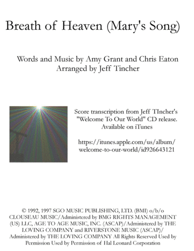 Breath Of Heaven (Mary's Song) (arr. Jeff Tincher)