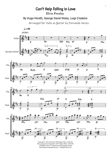 Can't Help Falling In Love (arr. FERNANDO LUIZ NEVES)