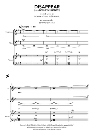 Disappear (arr. Eduard Bosman)