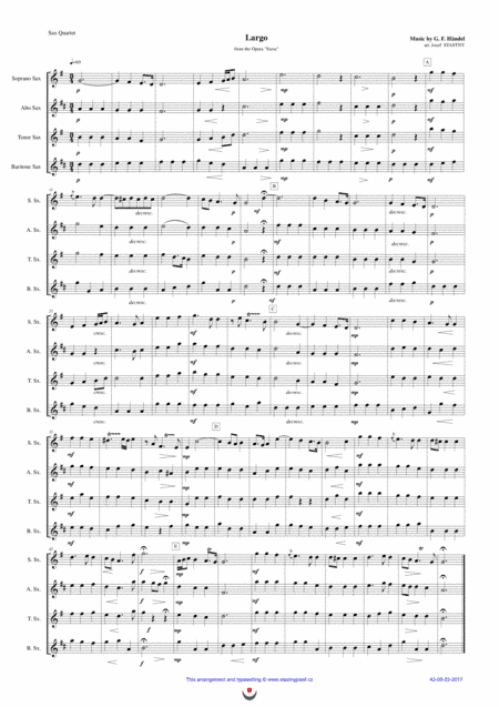 Largo (Serse) (arr. Josef STASTNY)