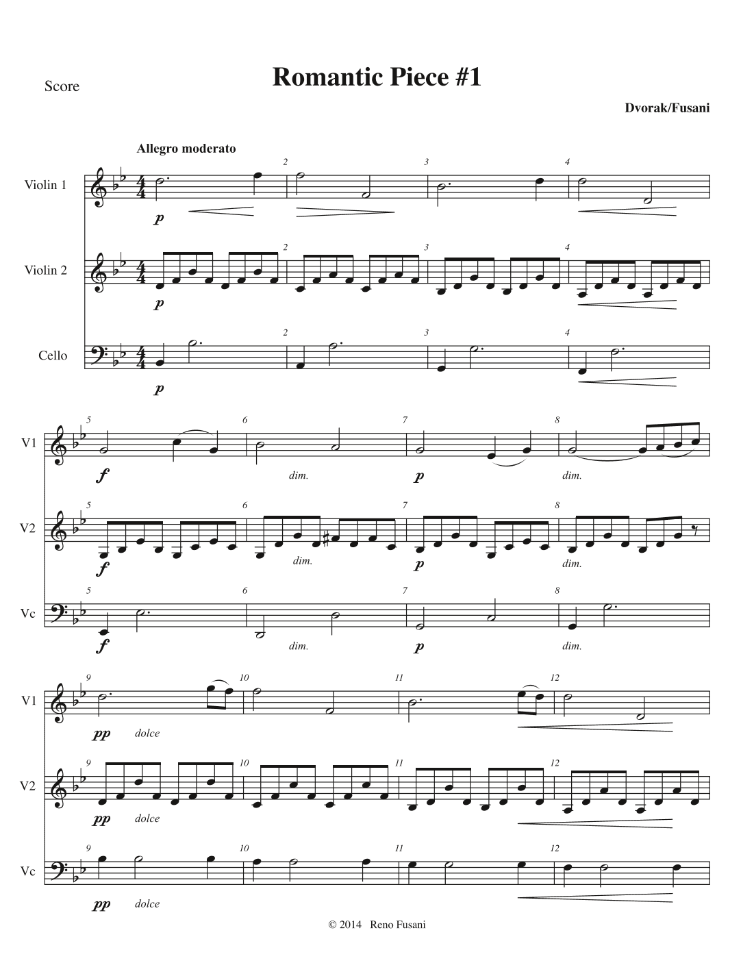 Romantic Piece #1 Op. 75 (arr. Reno Fusani)