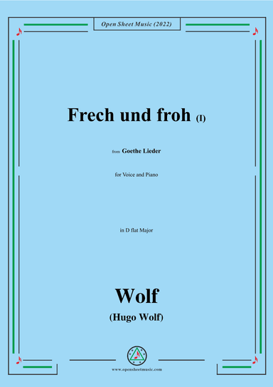 Wolf-Frech und froh I,in D flat Major,IHW10 No.16 (arr. OSM Press)