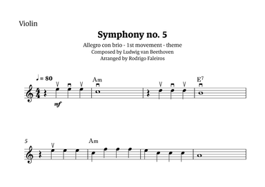 Symphony no. 5 - 1st movement (theme) (arr. Rodrigo Faleiros)