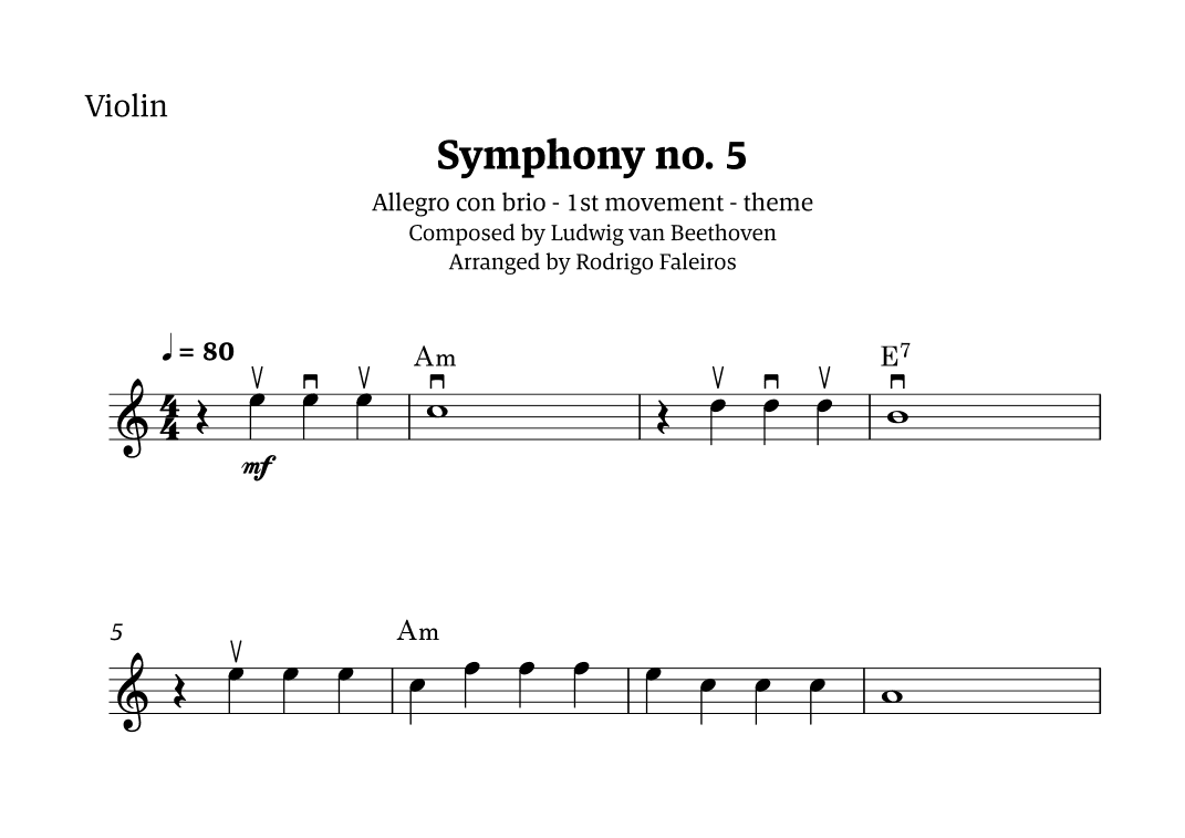 Symphony no. 5 - 1st movement (theme) (arr. Rodrigo Faleiros)