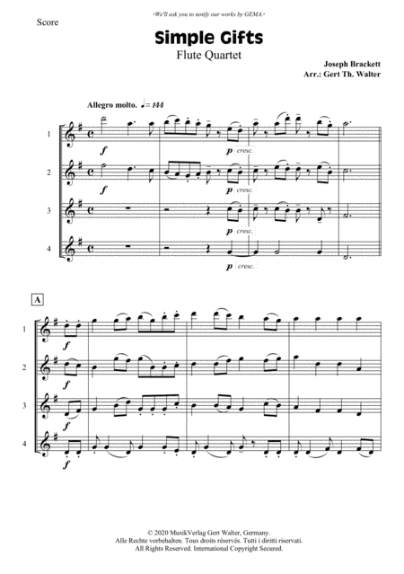 Simple Gifts (arr. Gert Th. Walter)