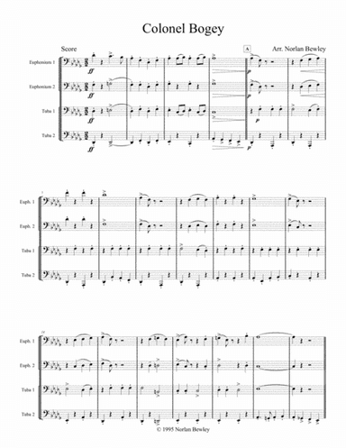 Col. Bogey March - Tuba/Euphonium Quartet (arr. Norlan Bewley)