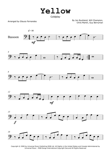 Yellow (arr. Glauco Fernandes)