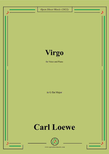 Loewe-Virgo,in G flat Major,for Voice and Piano (arr. OSM Press)