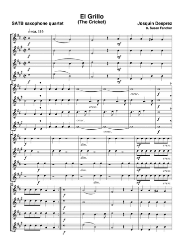 El Grillo (arr. Susan Fancher)