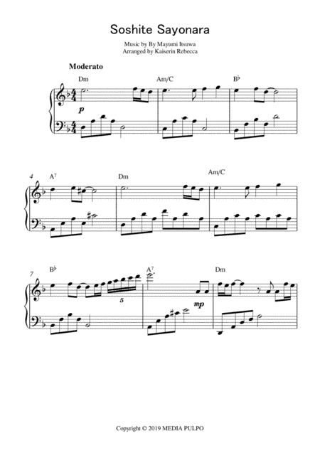 Soshite Sayonara (arr. Kaiserin Rebecca)