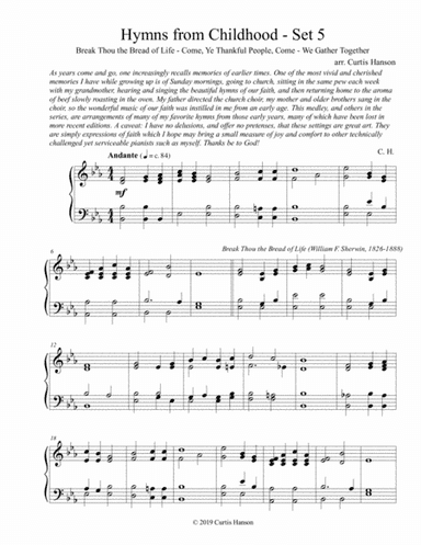 Hymns from Childhood - Set 5 (piano solo) (arr. Curtis Hanson)