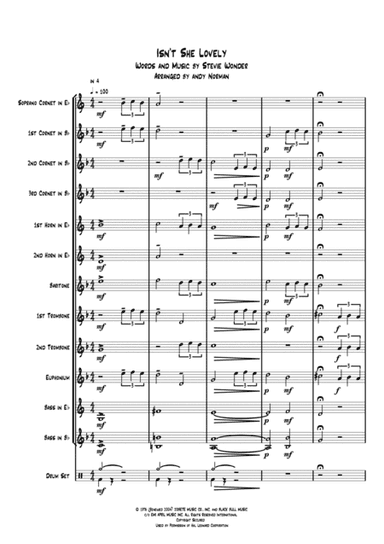 Isn't She Lovely (arr. Andy Norman)