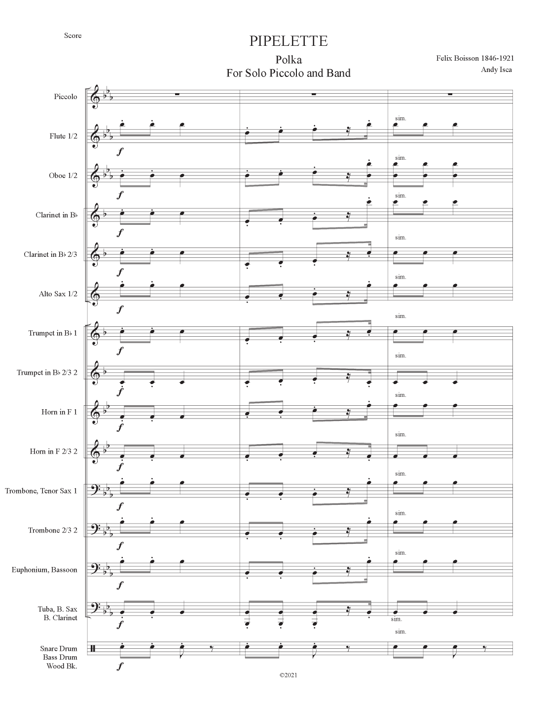 Pipelette (arr. Andy Isca)