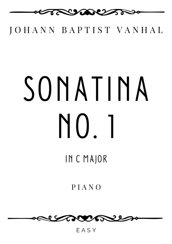 Vanhal - Sonatina No 1 in C Major - Easy (arr. Piacere Music Sheets)