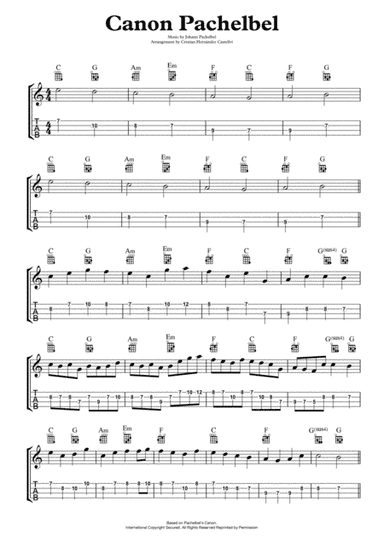 Canon in C from "Pachelbel's Canon" for Ukulele (arr. Cristian Hernandez Castellvi)