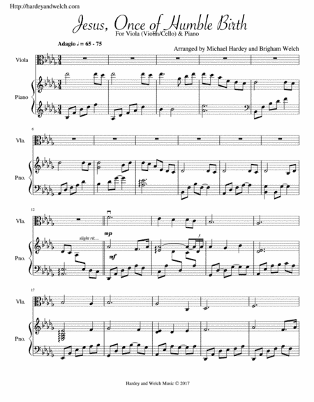 Jesus, Once of Humble Birth (arr. Michael Hardey, Brigham WElch)