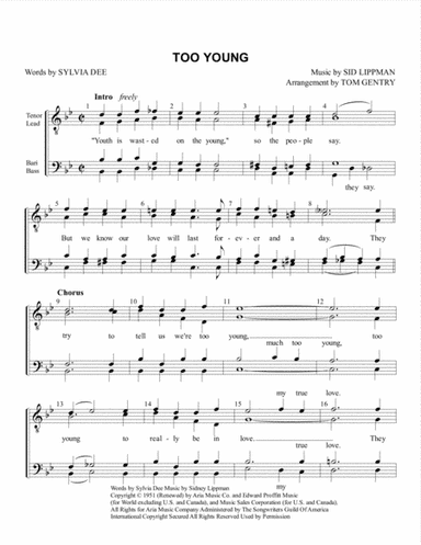Too Young (arr. Tom Gentry)