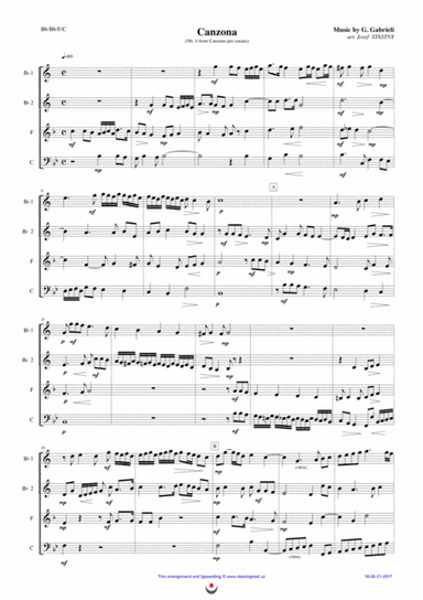 Canzona (Nb. 4) (arr. Josef STASTNY)
