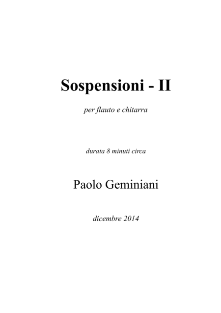 Sospensioni II