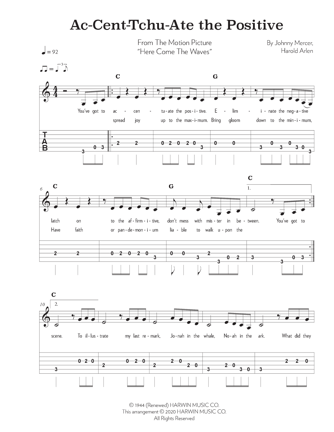 Ac-cent-tchu-ate The Positive (arr. Riverside Guitar School)