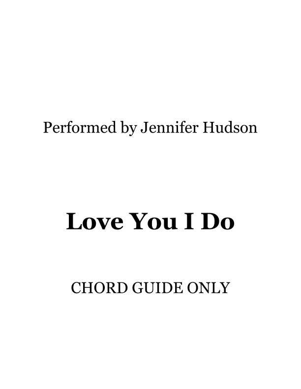 Love You I Do (arr. RWM)