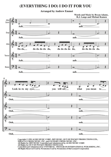 (Everything I Do) I Do It For You (arr. Andrew Emmet)