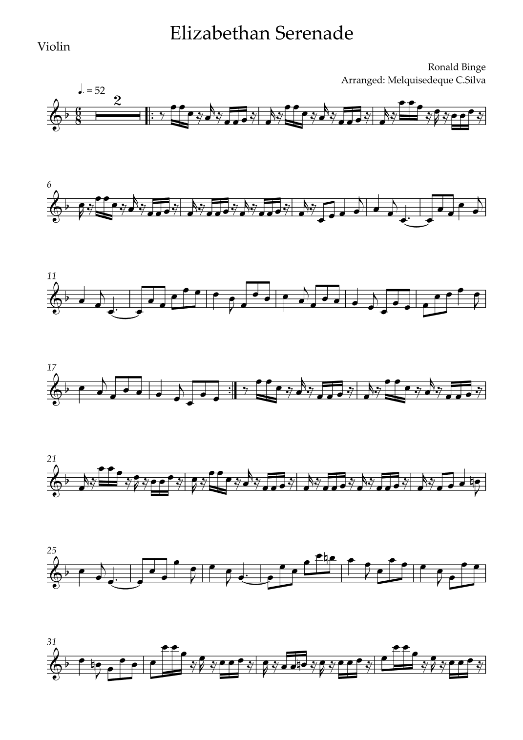 Elizabethan Serenade (arr. Melquisedeque C.Silva)