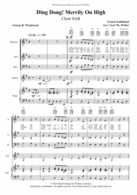 Ding Dong! Merrily On High (arr. Gert Th. Walter)