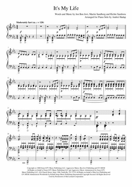 It's My Life (arr. Andrei Hadap)