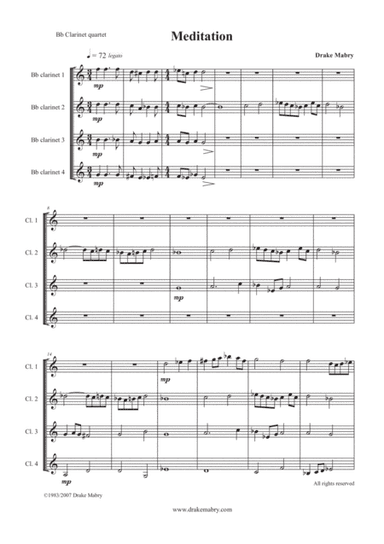 Meditation (4 Bb clarinets)