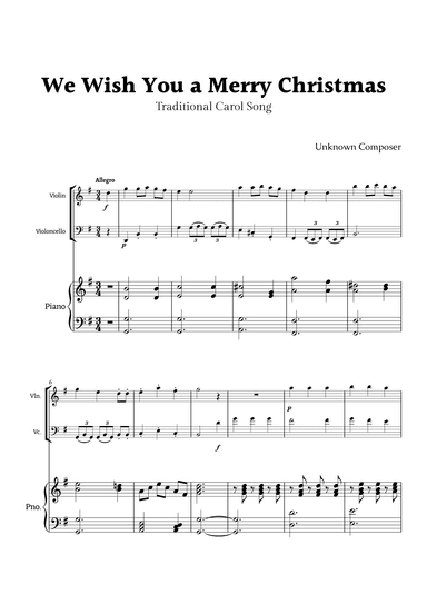 We Wish you a Merry Christmas for Piano Trio (arr. Rika K.)