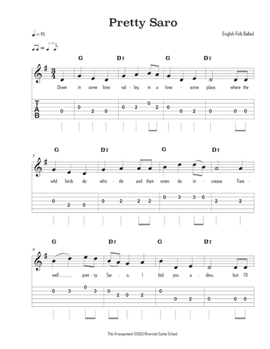Pretty Saro (arr. Riverside Guitar School)