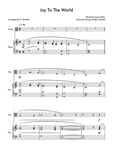 Joy To The World - Viola (arr. K J Rickells)