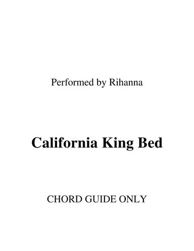 California King Bed (arr. RWM)