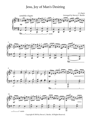 Jesu, Joy of Man's Desiring (arr. Bardin Music Studio Publications)