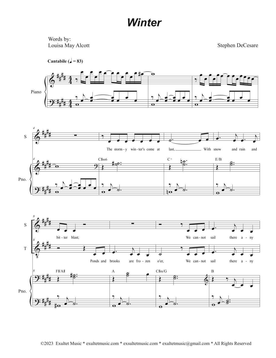 Winter (2-part choir - (Soprano and Tenor)