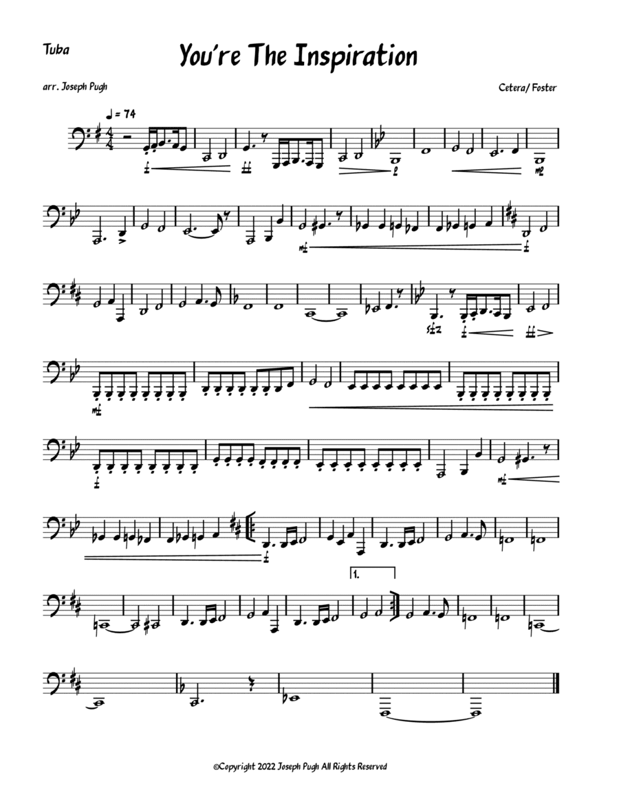 You're The Inspiration (arr. Joseph Pugh)