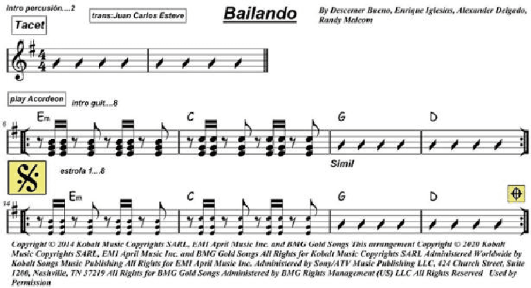 Bailando (arr. juan carlos esteve / Gran Coda)