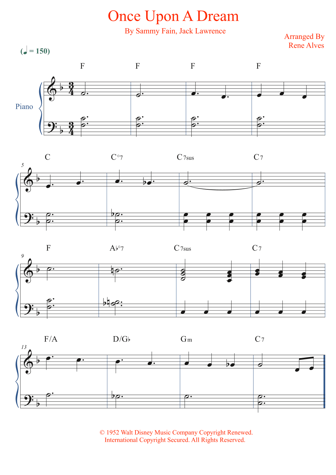 Once Upon A Dream (arr. Rene Alves)