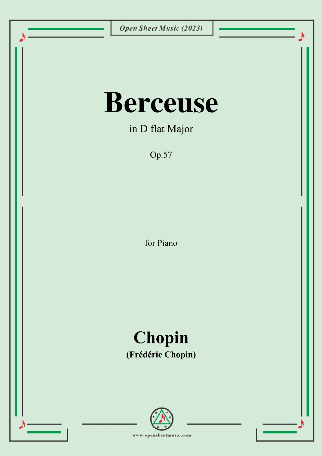 Chopin-Berceuse,in D flat Major,Op.57 (arr. OSM Press)