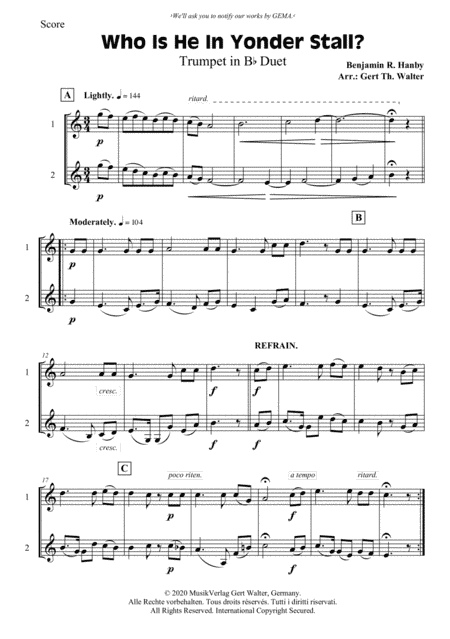 Who Is He In Yonder Stall? (arr. Gert Th. Walter)