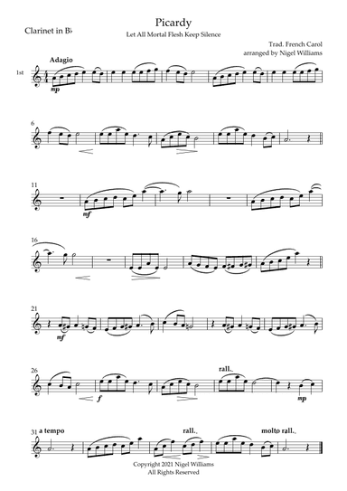 Picardy, for Clarinet Trio (arr. Nigel Williams)